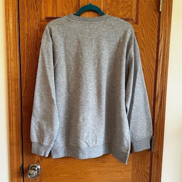 North Central College NCC Cardinals Floral Crewneck Sweatshirt Gray L Unisex New - Picture 2 of 5